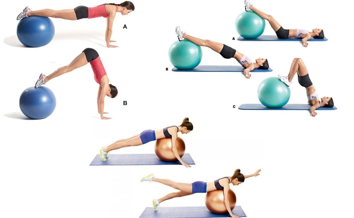 Effective exercises to prevent spinal osteochondrosis on a fitball