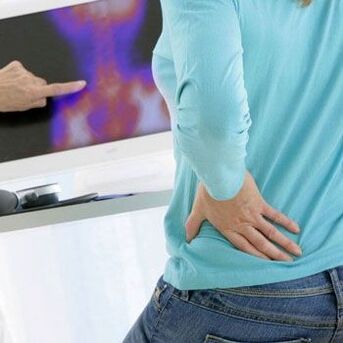 detection of a pathological process in the spine.